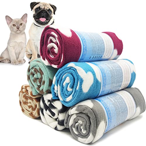 BPS BUENA PET SHOP Lot de 6 couvertures pour chiens chats animaux de compagnie 2 tailles au choix des couleurs envoyées au hasard (Size L: 120 x 100 cm) BPS-1040x6
