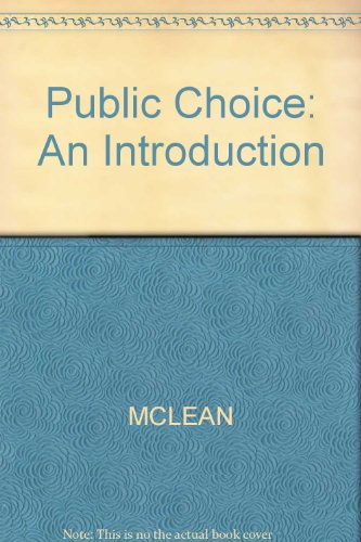 Public Choice: An Introduction 0631138382 Book Cover