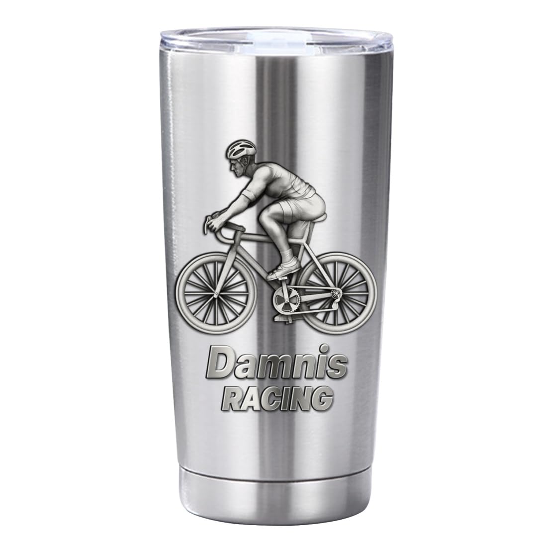 GOOBRRL Personalized Bicycle Tumbler Stainless Steel Custom Name Bicycle Tumbler with Lid 20 oz Biking Insulated Travel Coffee Mug Biker Dad Mug Cyclist Gifts for Men Dad Biker Birthday Christmas
