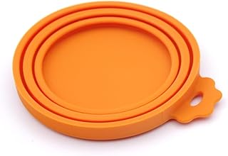 POPETPOP Tampa De Lata De Armazenamento De Alimentos Para Animais De Estimação Tampa De Lata De Silicone Para Tampa De Lata De Animal De Estimação Vedação Laranja Tampa De Lata De Comida