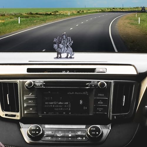 Image of anciently Maa Durga Idol for Dashboard, Metal, 1 Piece (Silver Colour)