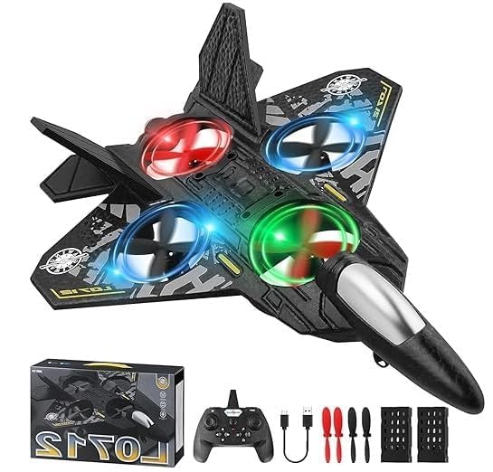 Image of Remote Control Airplane for Kids, RC Glider Plane with Light Foam Aeroplane Fighter Jet for Kids Adults 6-16, Stunt Roll, Drones Airplane Toy Gift for Kids Boy