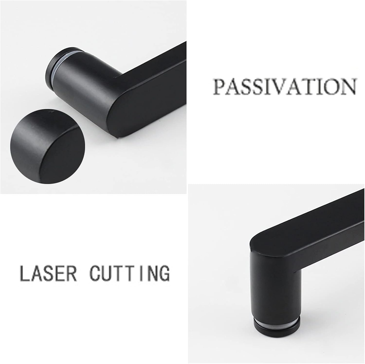 Pull Push Door Handles,Glass Door Handle Shower Door Handle Black 304 Stainless Steel Door Knob Replacement (Size : 275mm) (Size : 300mm)