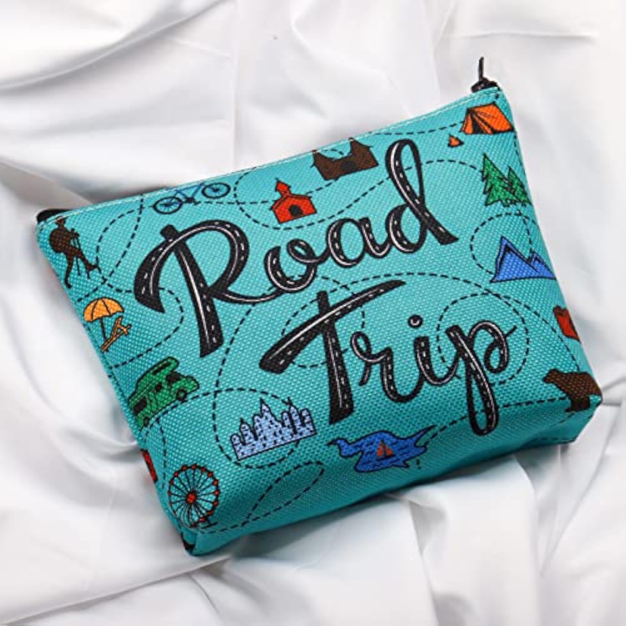 Travel Lover Gift Makeup Bag, Road Trip Pouch