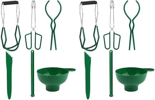Kit de 12 piezas de conservas esenciales para botes, tapa magnética, embudo de enlatado de boca ancha, herramientas de cocina para enlatado