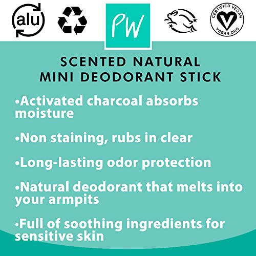 Piperwai Natural Mini Deodorant W/Activated Charcoal | 24-Hour Sweat Protection, Vegan thumb #1
