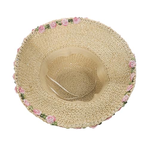 Sombrero de paja para niñas de 2 a 6 años con protección solar de playa 5