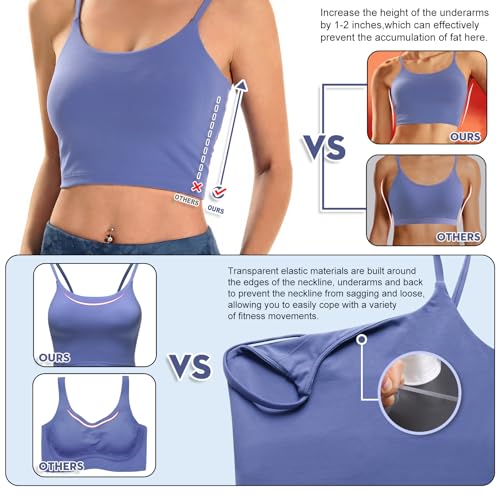 Image of ECOPARTY Wirefree Padded Yoga Sports Bra for Women - Moisture Wicking Quick Dry Workout Crop Tank Camisole