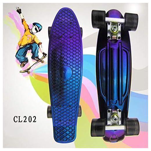 KYIS 22" Penny Board Complete Mini Plastic Skateboard for Beginner Boys and Girls (Blue)