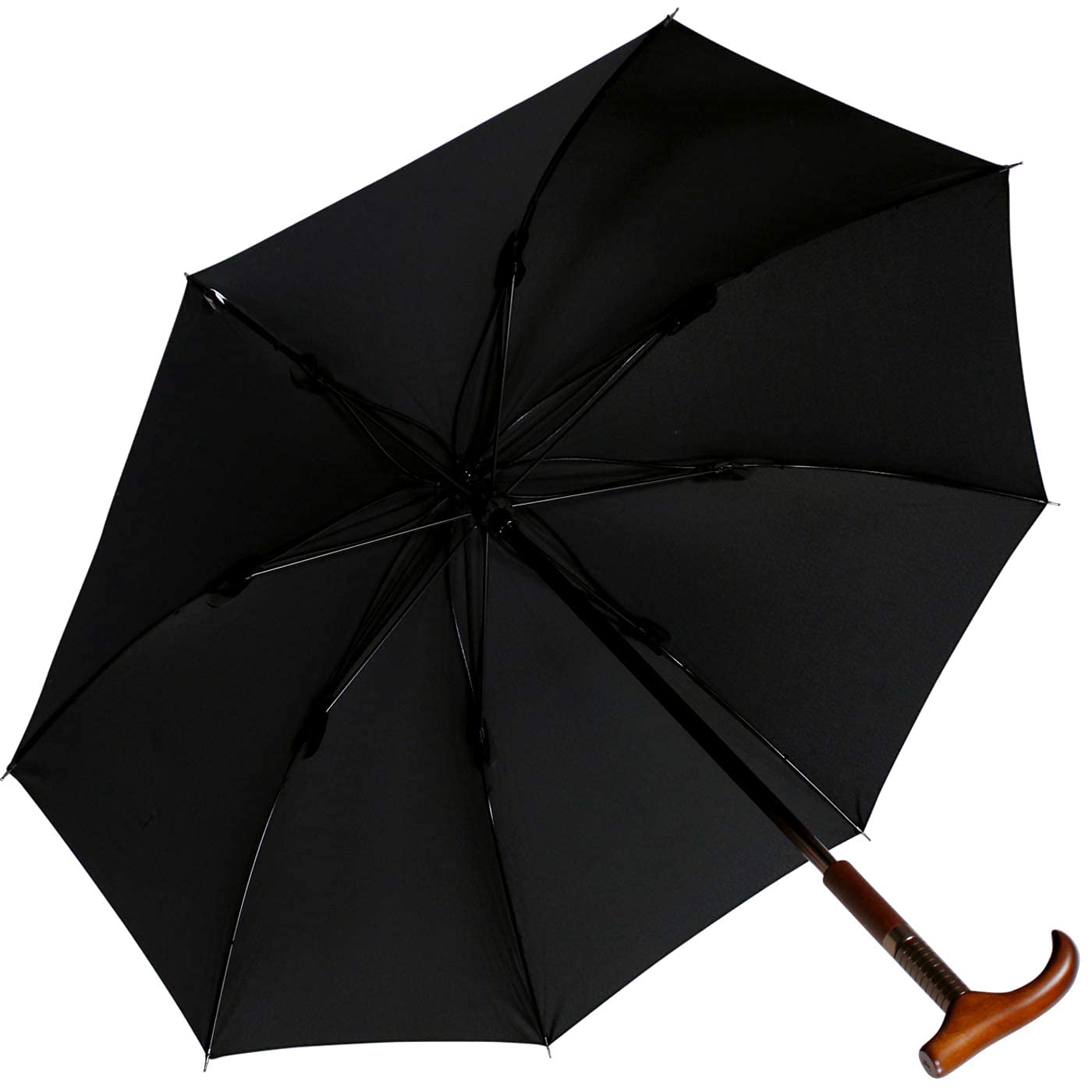 iX-brella Paralume regolabile in altezza con manico in legno, nero