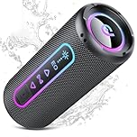 Wireless Portable Bluetooth Speaker with RGB Lights, Bluetooth 5.4 Speaker with 10H Playtime, IPX7 Waterproof, Dustproof, TWS Pairing Outdoor Speaker for Travel, Home, Party, Camping, Gift Ideas