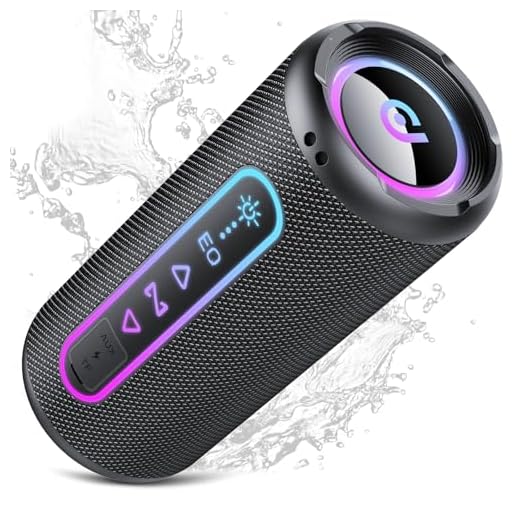 Bluetooth Lautsprecher mit Licht, 30W Musikbox Bluetooth 5.4 mit Dualen Bass-Treibern, 30H Akku boxen, TWS Koppelbar Stereo Sound, IPX7 Wasserdicht, AUX/TF, Tragbarer Speaker für Party Outdoor Reisen