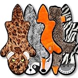 Jalousie 5 Pack Ultra Tough No Stuffing Squeaky Dog Toys for Large Dogs No Mess Interactive Durable Plush Chew Toy Indestructible Dog 6 Layers (5 Pack Strong Plushy Animal Pattern, Small to Medium)
