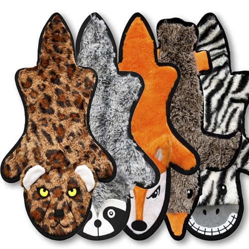 Jalousie 5 Pack Ultra Tough No Stuffing Squeaky Dog Toys