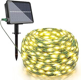 Ollny Solar Lights Outdoor Garden - 180LED 18m Solar Fairy String Lights Outdoor Lights Solar Powered Waterproof with Timer/8 Modes Garden Ornaments Warm White Outside Lights for Tree/Fence/Patio/Gate