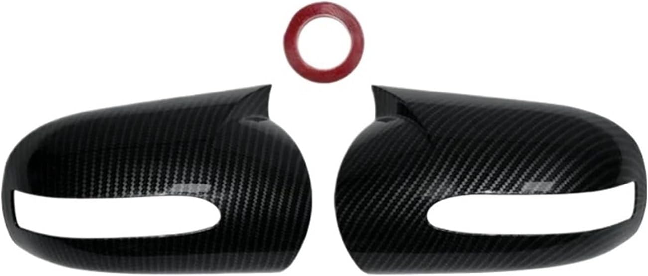 Carbon Black Side Rearview Mirror Cover Caps Fit for E,C-Class W211 W203 2001-2007 Mirror Shell LHD