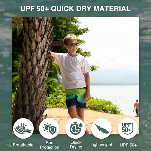 Image of Kanu Surf Boys' Toddler Troy Stripe Swim Trunks
