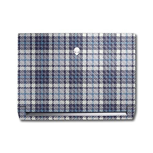 Image of MightySkins Carbon Fiber Skin Compatible with Alienware M17 R5 (2022) Full Wrap Kit - Blue Plaid | Protective, Durable Textured Carbon Fiber Finish | Easy to Apply & Change Styles | Made in The USA