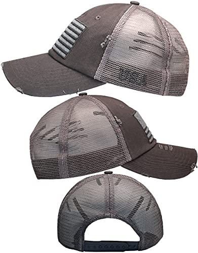 Image of Antourage American Flag Unconstructed Unisex Mesh Snapback Baseball Hat Cap for Men and Women +2 Patriotic Patches Included