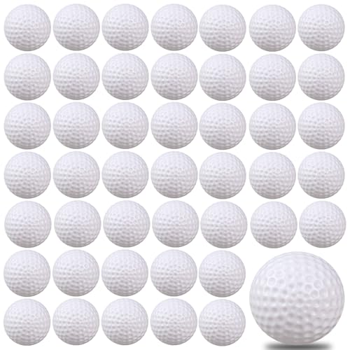 KOFULL Golf Practice Balls, Hollow Golf Plastic Balls for Indoor Training -Pack of 50 pcs (White)