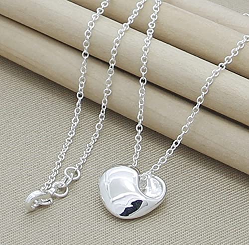 LNNSHX Collares de Plata de Ley, Collar de Plata 925, Colgante de Estrella de Moda, Collar de corazón con Cruz Redonda, Accesorios de joyería para Mujer, Regalo(8)