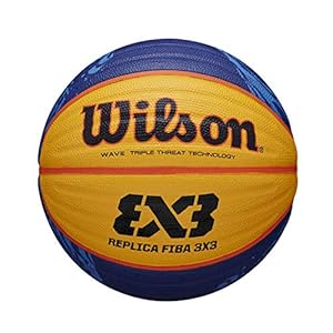 Wilson FIBA 3X3 REPLICA BALL 2020 WT Basketbal, Maat: 6, Rubber, Voor binnen en buiten, Geel/Blauw, WTB1033XB2020
