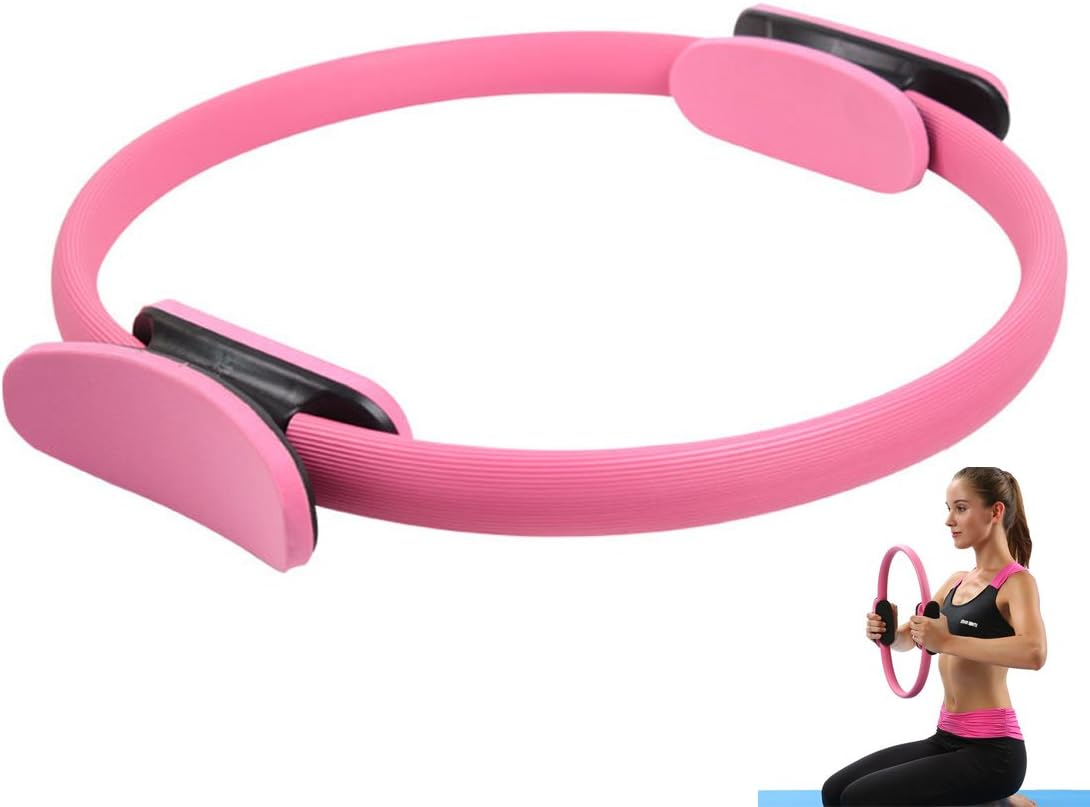 FFSM Pilates Rings Fitness Exercise Magic yoga Ring 15" Body Workouts,Dual Grip Handles for Flexibility Power, multiple colour