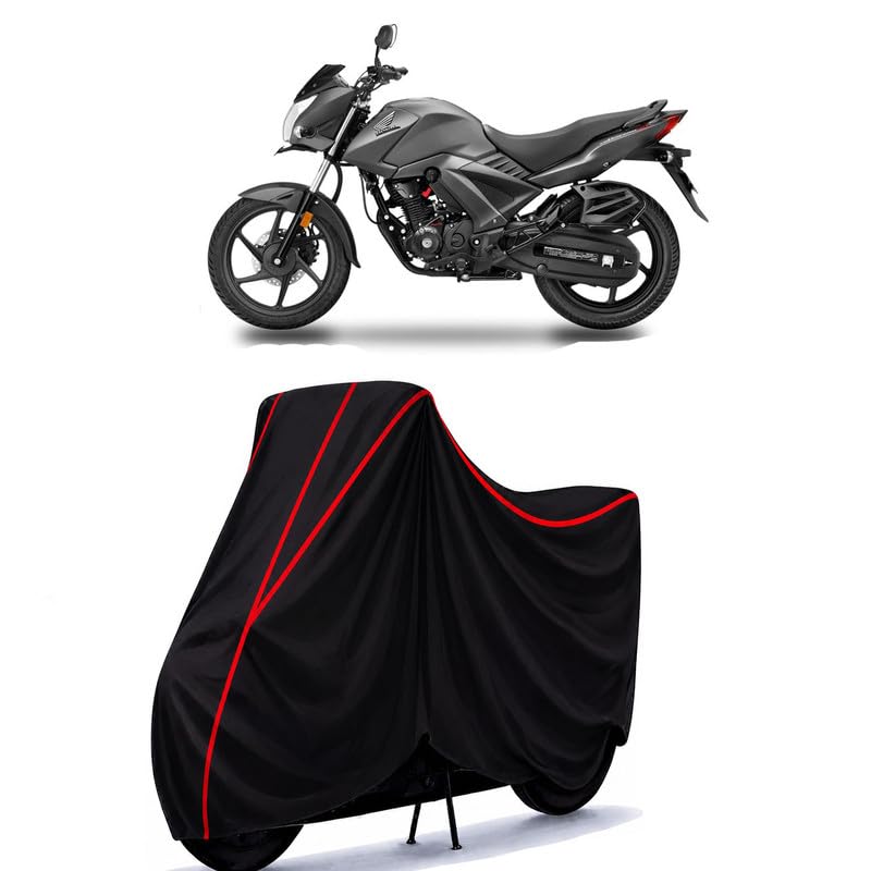 Image of CB Water Resistant Bike Cover for All Motorcycles & Rain | Heavy Duty Taffeta Fabric | UV Protection, Dustproof, Scratchproof | All Weather Two Wheeler Body Cover with Elastic Bottom