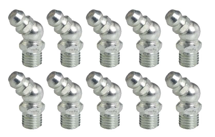 Grease Gun Nozzel Fittings Gun Accessories 10Pcs 45°Angled Grease Nipple (10Pc 1/8" BSP 45° Tip)-image-13