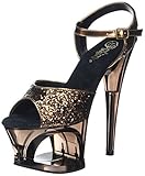  Pleaser Damen MOON-710GT Offene Sandalen, Braun (Bronze Glitter/Bronze Tinted), 38 EU