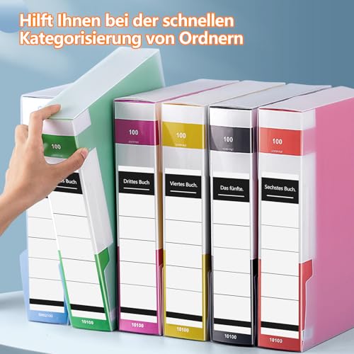 50 Stück Ordnerrücken Selbstklebend Set 3.6 * 19cm Klebeetiketten Ordnerrücken Weiß Rückenschilder Selbstklebend Aktenordner Aufkleber Rücken für 5cm Schmale Ordner