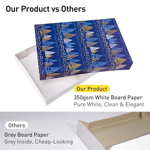 Image of SUNCOLOR 12 Pack 14 inch Blue Large Christmas Gift Boxes With Lids For Clothes Presents