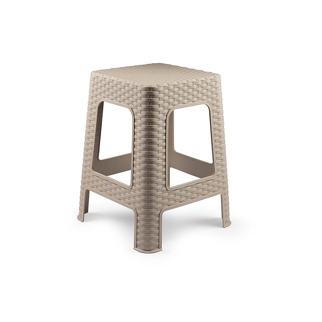 CABLEPELADO - Rattan Stool - Lightweight - Multifunctional - Replacement Seat - Backless Chair - Non-Slip - Stackable - Beige