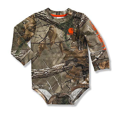 Carhartt Baby Boys Long Sleeve Infant and Toddler Bodysuits, Realtree Xtra, 6 Months US