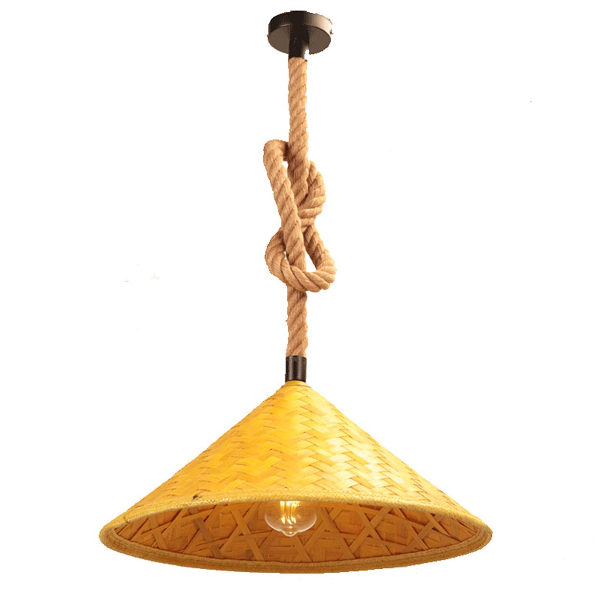 Ventilateur de plafond en corde de chanvre pour illuminer et rafraîchir votre salle à manger