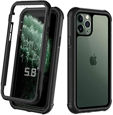 ORDTBY iPhone 11 Pro case, Full-Body Heavy-Duty Protection with Built-in Screen Bumper Protector 360 Protective Shockproof Rugged Cover for iPhone 11 Pro (5.8 inch) (Black)
