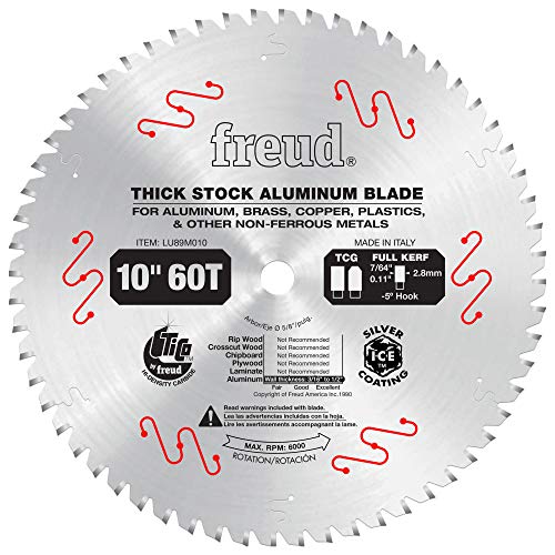 Freud 10 x 60T Thick Non-Ferrous Metal Blade (LU89M010), Multi, One Size