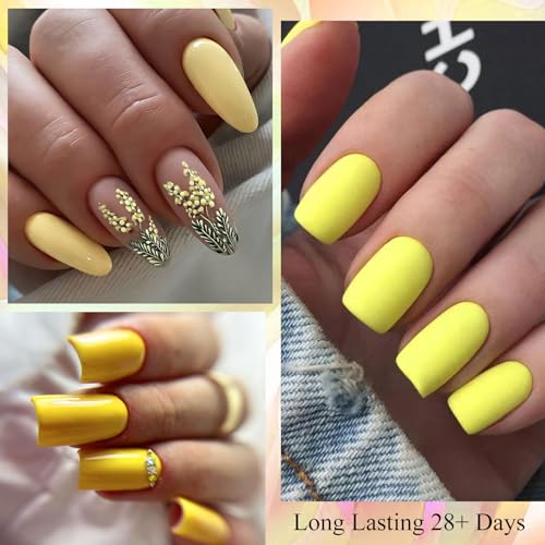 Set de esmaltes en gel amarillo pastel de 6 piezas miniatura 5