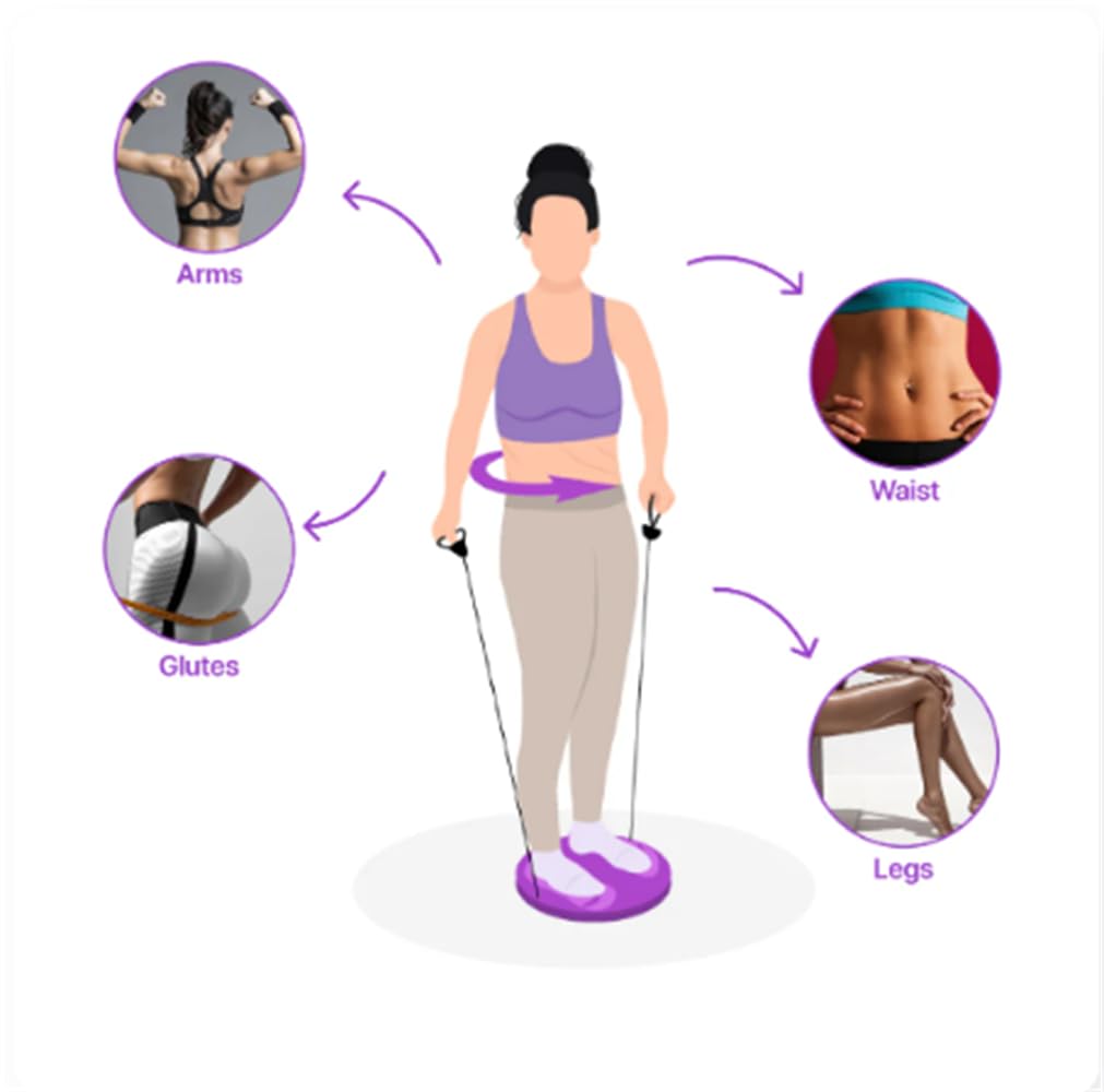 Loovey Waist Twister Board With Handles - Waist Sculptor Exercise Machine For Hips, Legs & Core Workout