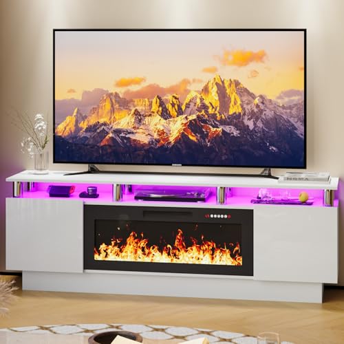 LEMBERI 70 Inches Fireplace TV Stand for TVs up to