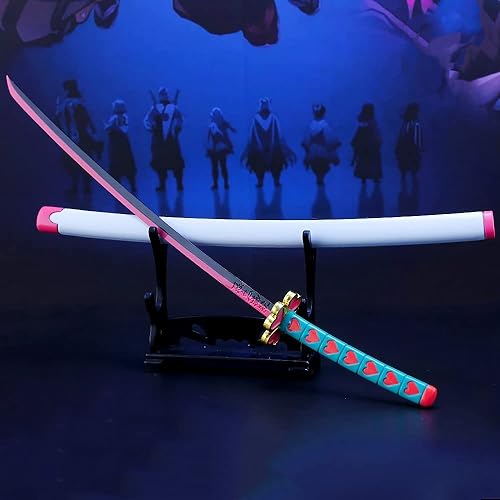 Miniatura 6 de Espada de anime de metal, modelo Katana de espada samurái de metal, mini espada Kimetsu no Yaiba, espada de anime de 10 pulgadas como regalo de la