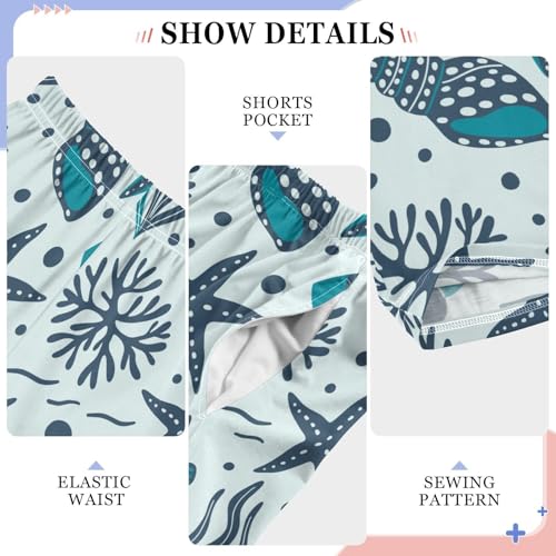 ZZKKO Seashells Starfish Corals Boys Pants for Kids Jogger Pants with Pockets S-XL4