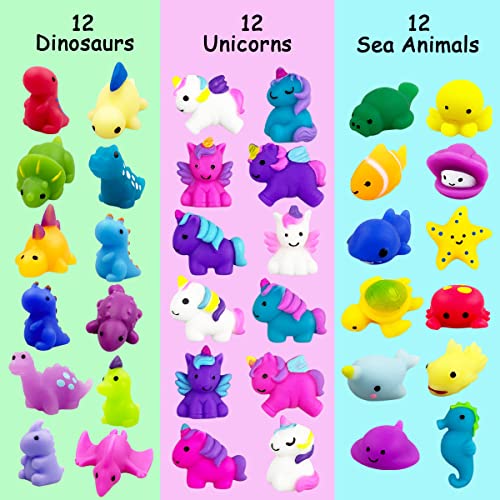Jofan 36 Pcs Mochi Squishy Toys Kawaii Squishies Dinosaur Unicorn Sea Animals Stress Relief Toys For Kids Boys Girls Party Favors Birthday Gifts #TOP1