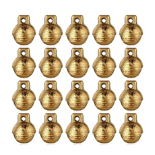 Evzvwruak 60 campanas de latón vintage, mini campanas para manualidades, pequeñas campanas tibetanas para manualidades, joyas, colgantes, collares