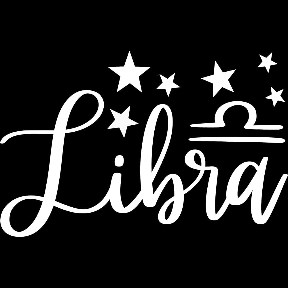 Decal Stickers of Libra (White) (Set of 2) Luxury Weatherproof Vinyl Decal Stickers for Laptop Desktop Smartphone Car Dirt Bike Wall Room Mason Jar Bathtub Door Skateboard - ANDsticg92612WH