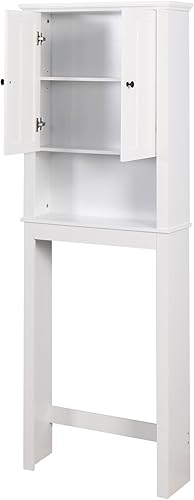 Miniatura 6 de DESIGNER97 Armario de almacenamiento de madera para baño, ahorra espacio sobre el inodoro con un estante ajustable de 23.62 x 7.72 x 67.32 pulgadas,