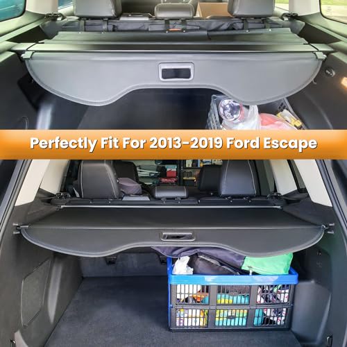 Housse de coffre rétractable Ford Escape noir finitions soignées haute densité - 3
