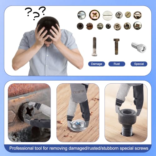 Multi-Function Screw Extractor Pliers, Non-Slip Screw Removal Tool, Extracts Stripped, Broken, Rusted Screws, Screw Pliers for Tightening, Loosening and Gripping Nuts and Bolts,Wire pliers - Image 5