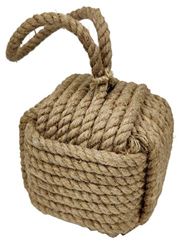 5MOONSUN5's Marseille Monkey Knot Jute Square Rope Door Stopper Handmade Rope Jute (4 lbs) - Jute