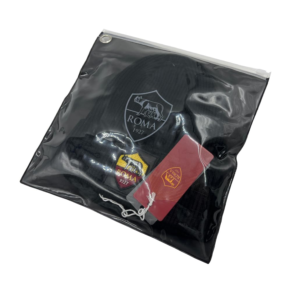 Cappello Skipper a Maglia con Patch Pelle Ricamato AS Roma Prodotto Ufficiale